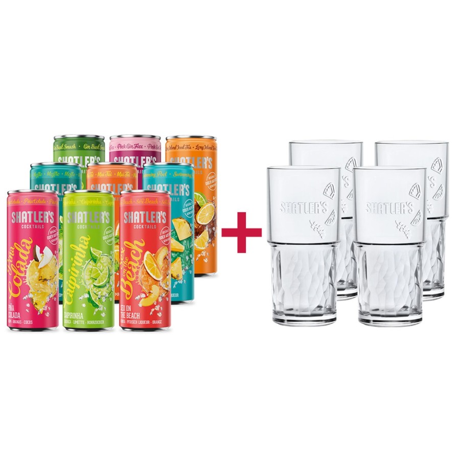 Shatlers Shatler`S Mix Paket - 9X Shatler`S 10,1%Vol 250Ml + 4X Markenglaser | B-669945 | Bundle&Artikel