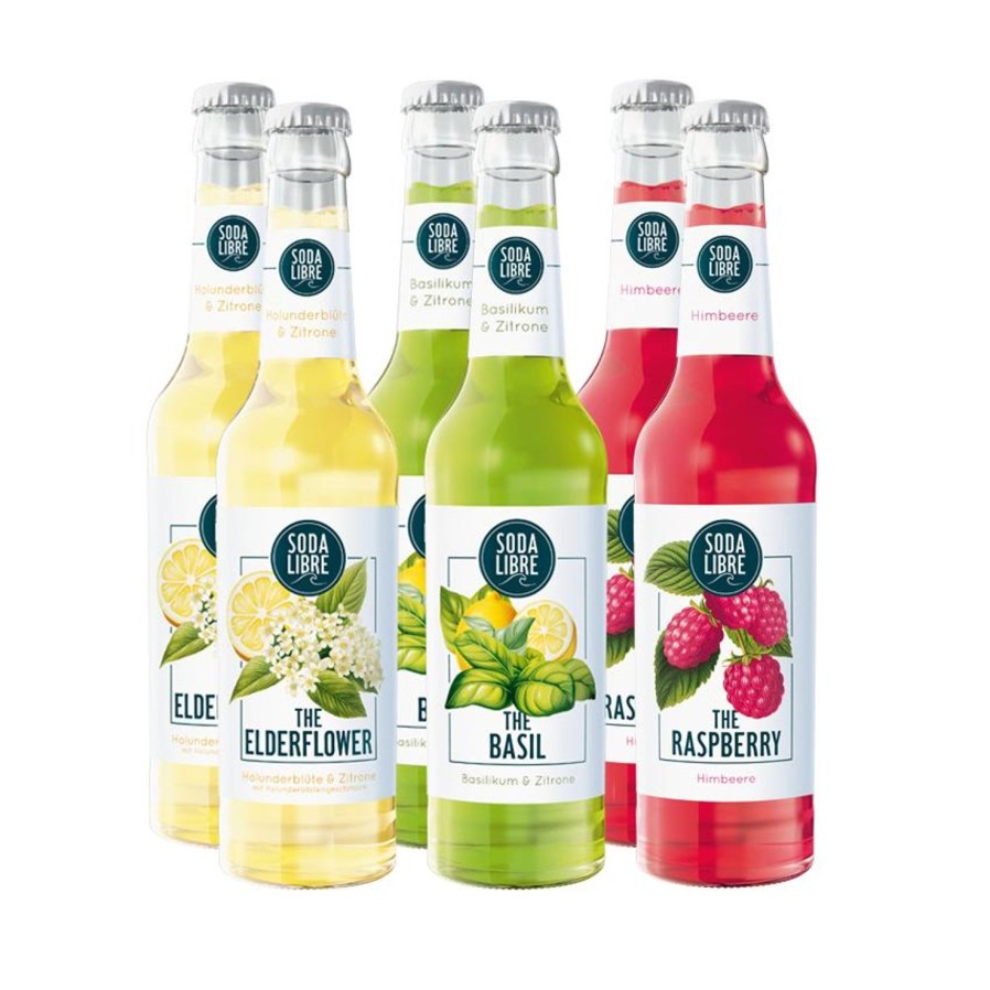 Soda Libre Soda Libre Probierpaket - 2X The Basil 0,33L + 2X The Raspberry 0,33L + 2X The Elderflower 0,33L | B-656633 | Bundle&Artikel