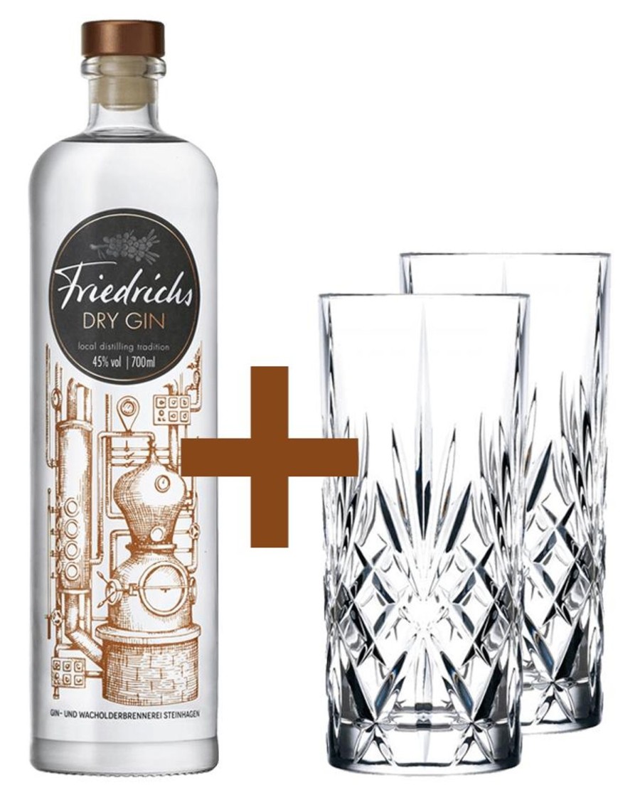 Friedrichs Dry Gin Friedrichs Dry Gin 0,7 40% Vol. + 2X Melodiaglaser | B-887125 | Bundle&Artikel