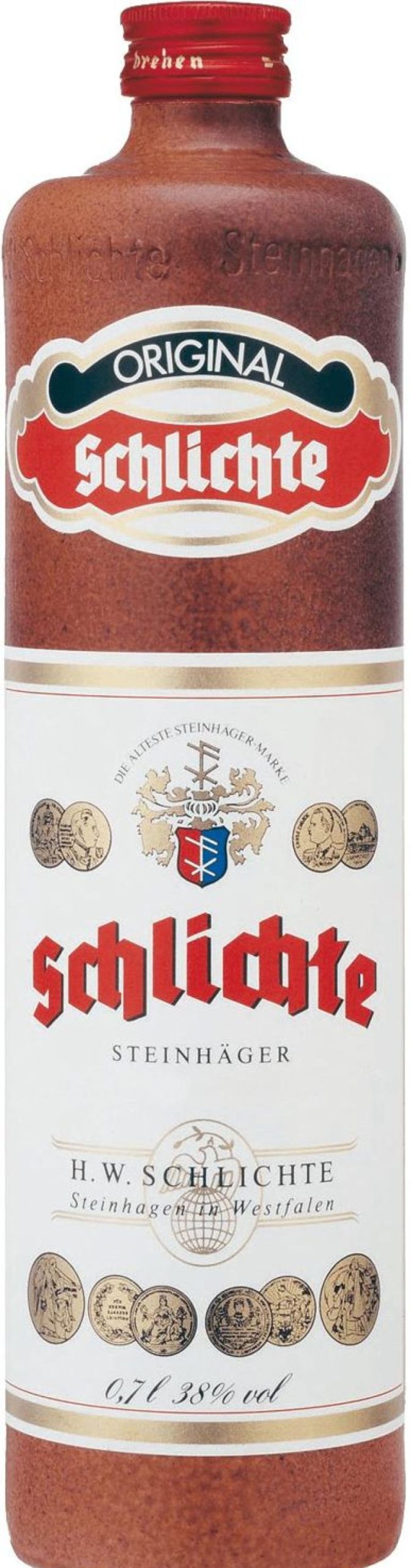 Schlichte Original Schlichte Steinhager Im Tonkrug 0,7L 38%Vol. | Klare Spirituosen